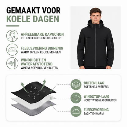 Zomerjas Heren - Afneembare Capuchon - Fleecevoering