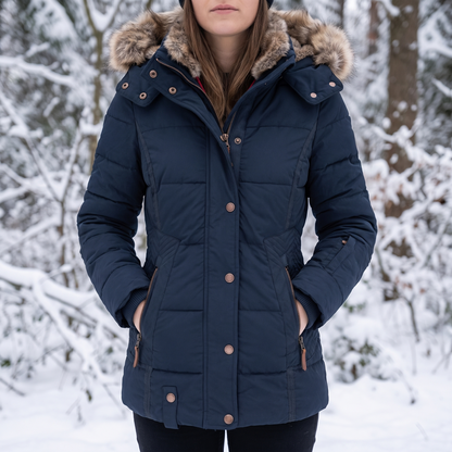 Winterjas Dames - Getailleerd - Afneembare Kap met Bont