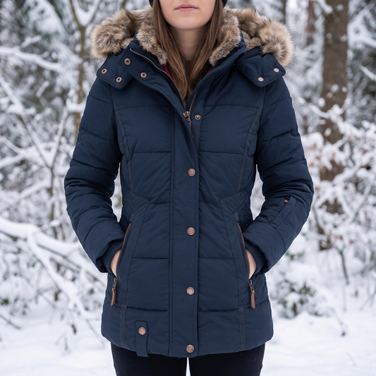 Winterjas Dames - Getailleerd - Afneembare Kap met Bont