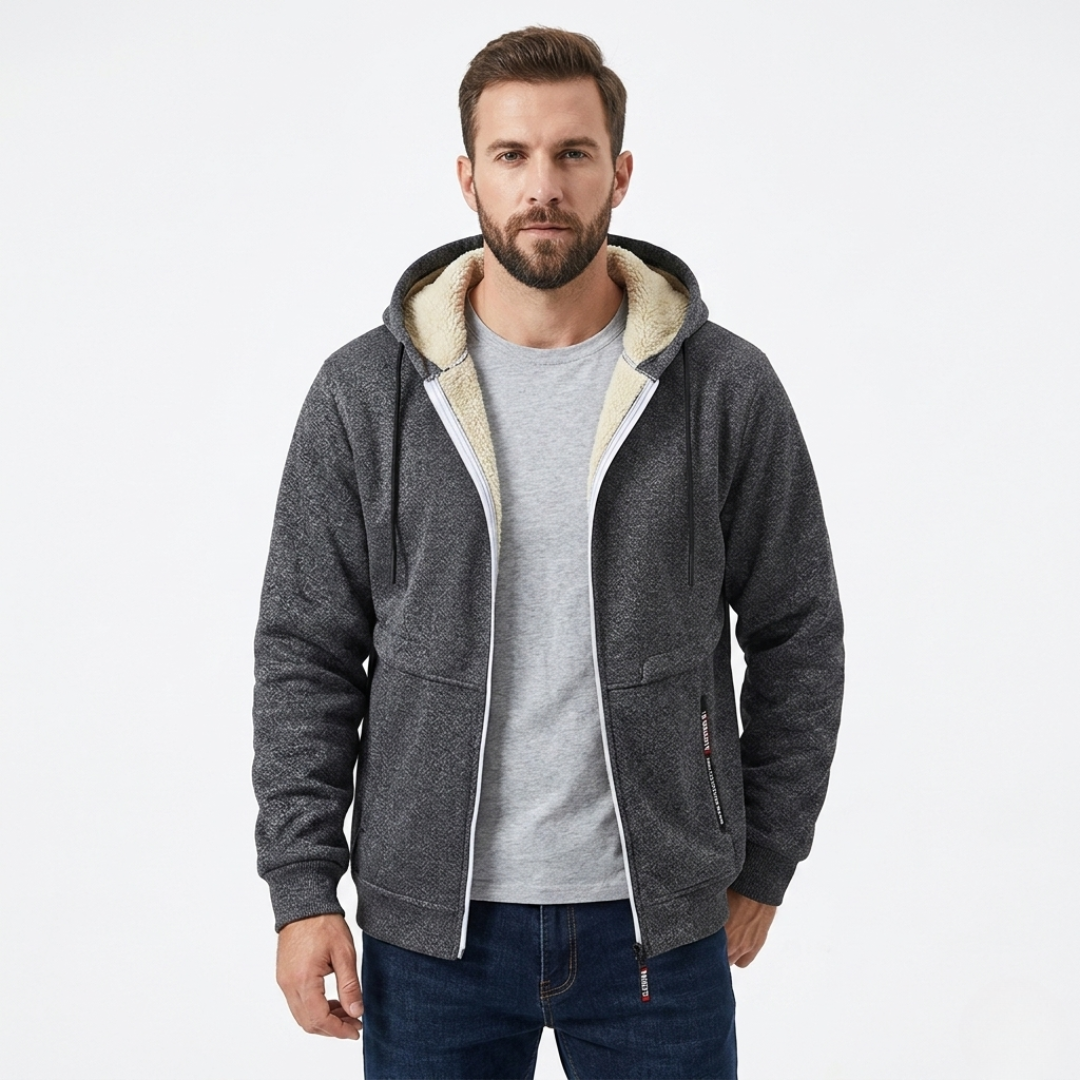 Hoodie met Rits Heren - Winddicht & Gevoerd - Diepe Zakken