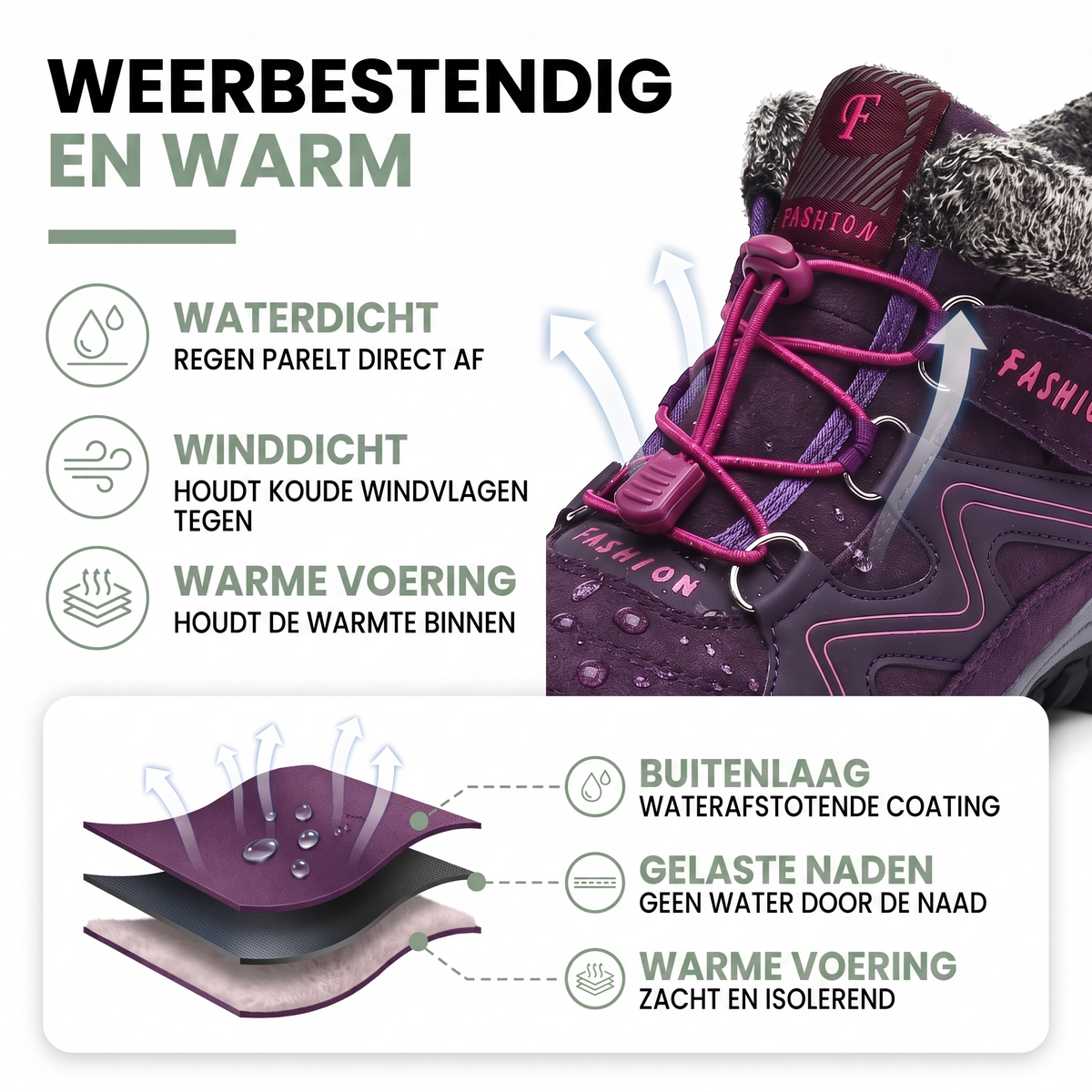 Snowboots Dames - Gevoerd - Waterdicht Wandelmodel