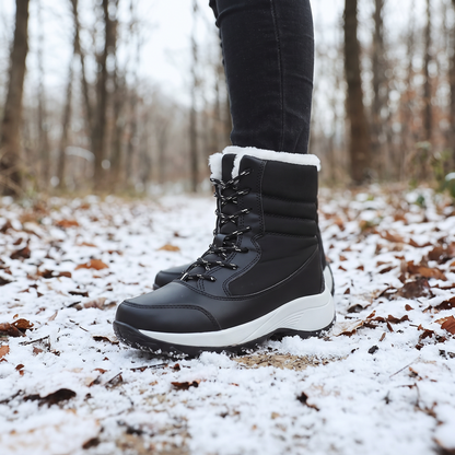 Snowboots dames met plateauzool en slipvaste zool