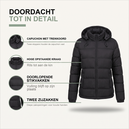 Korte winterjas dames met capuchon