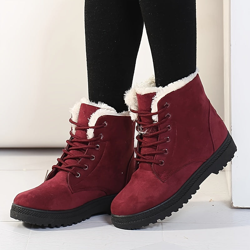 Lichtgewicht gevoerde snowboots dames met veters