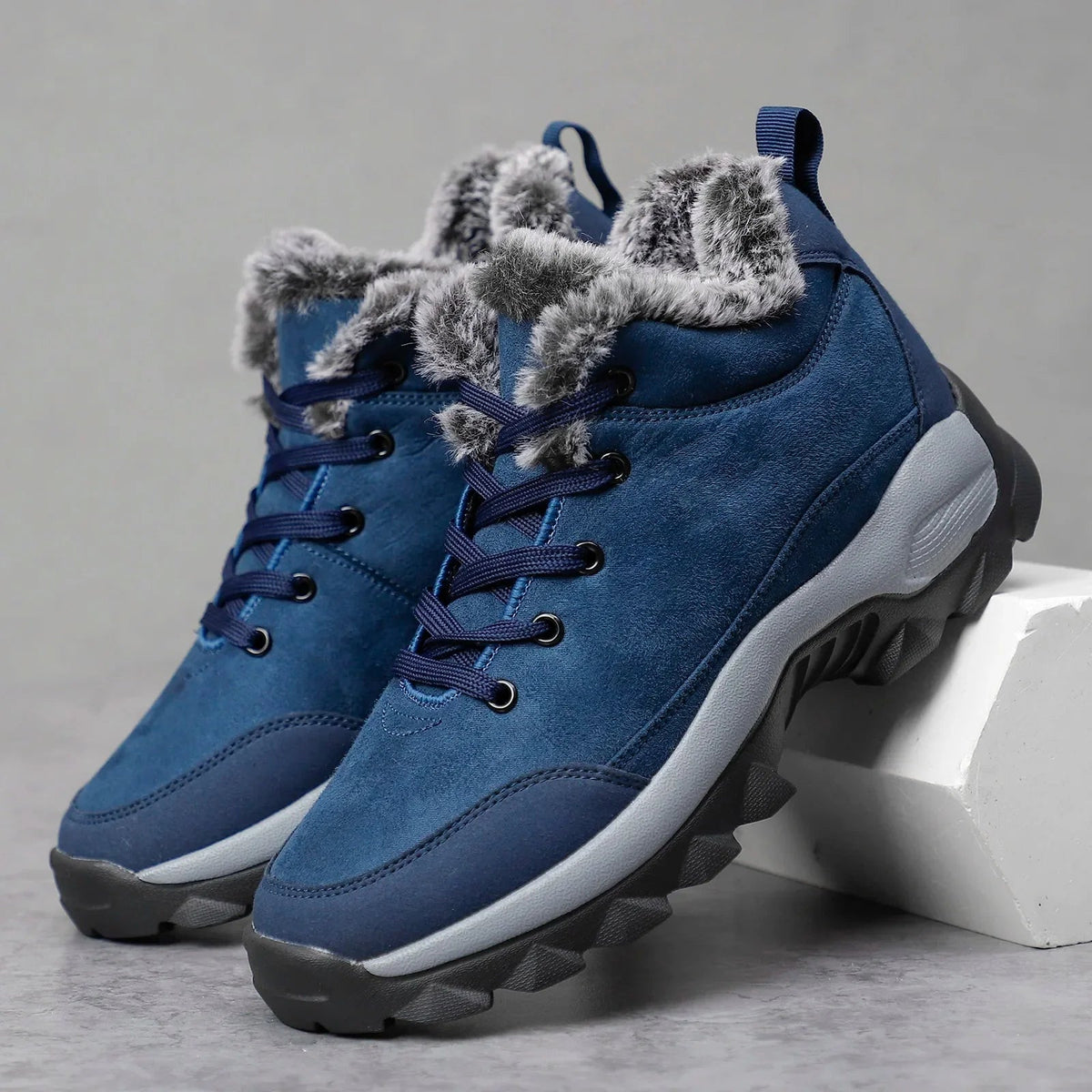 Waterdichte snowboots voor heren in het zwart