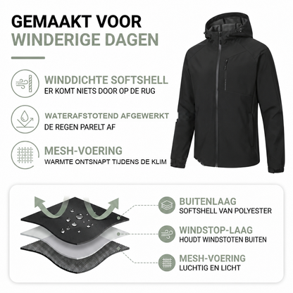 Softshell Jas Unisex - Capuchon - Waterafstotend