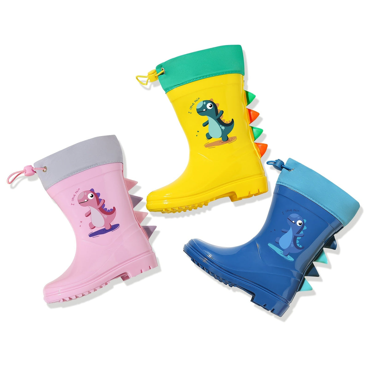 Regenlaarsjes kinderen met dinomotief