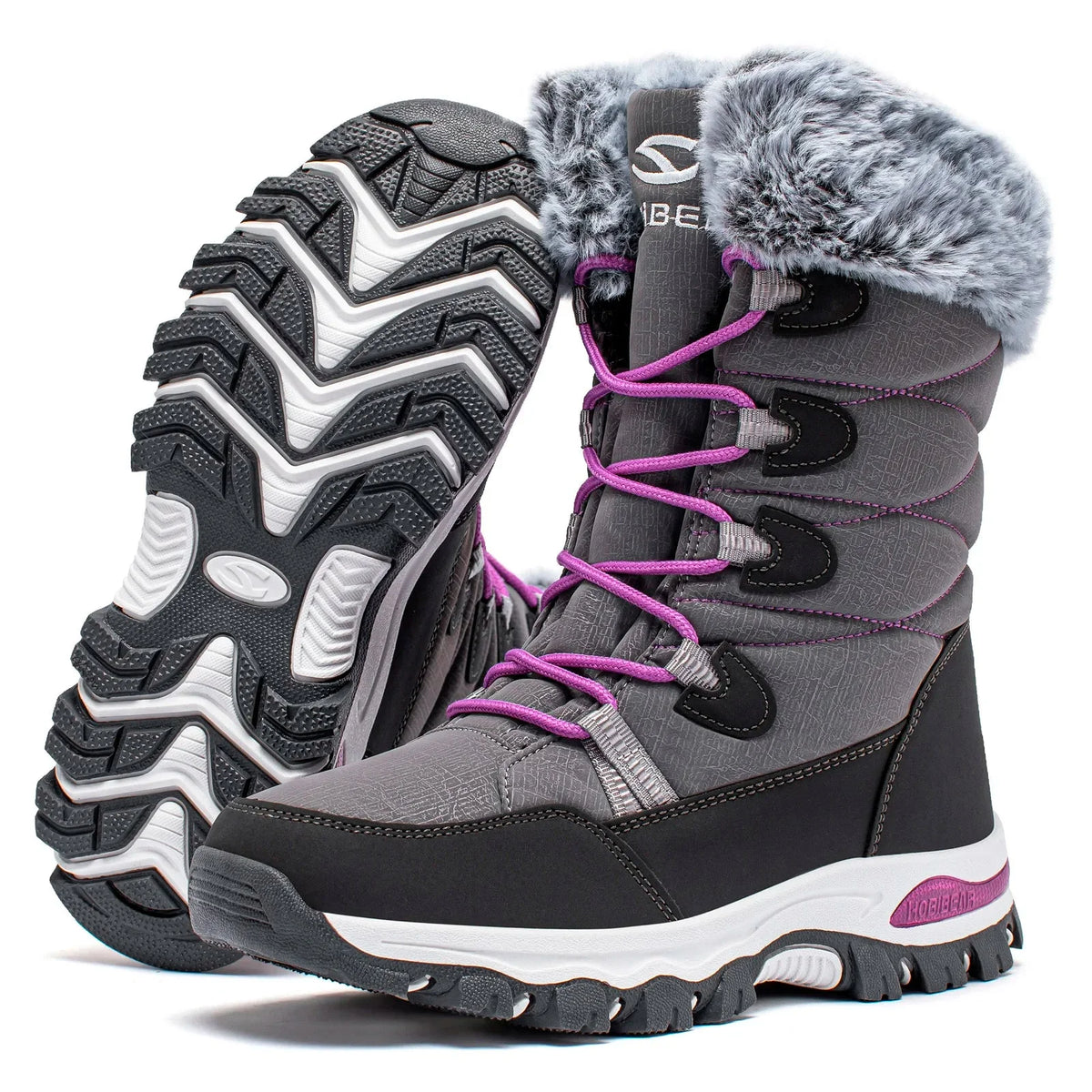 Snowboots Dames Enkelhoog - Waterdicht & Gevoerd - Met Veters