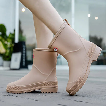 Regenlaarzen Dames - Halfhoog & Waterdicht - Antislip Profielzool