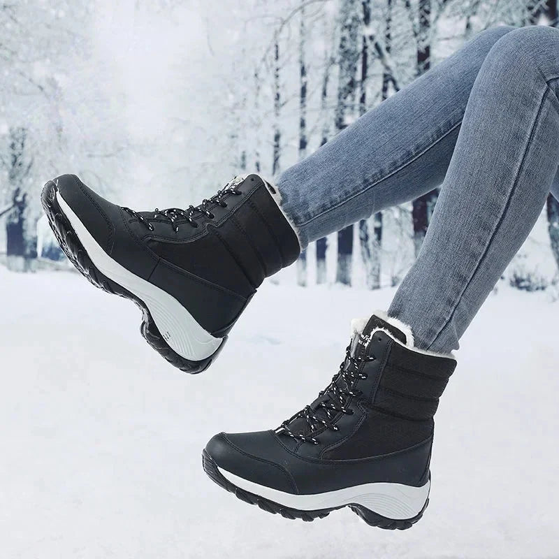 Snowboots dames met plateauzool en slipvaste zool