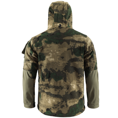 Heren fleecevest tactisch met capuchon in camouflage