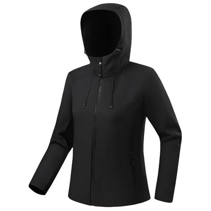 Gevoerde softshell jas dames met capuchon in roze