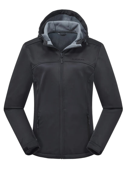 Softshell jas dames met capuchon en fleece voering