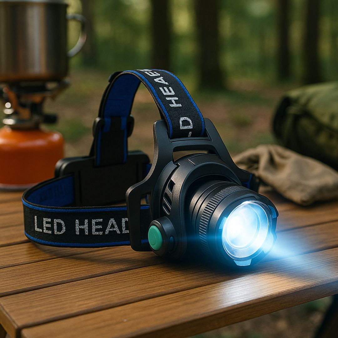 Hoofdlamp LED 1000 Lumen - Zoom & 90° Kantelbaar - Oplaadbaar