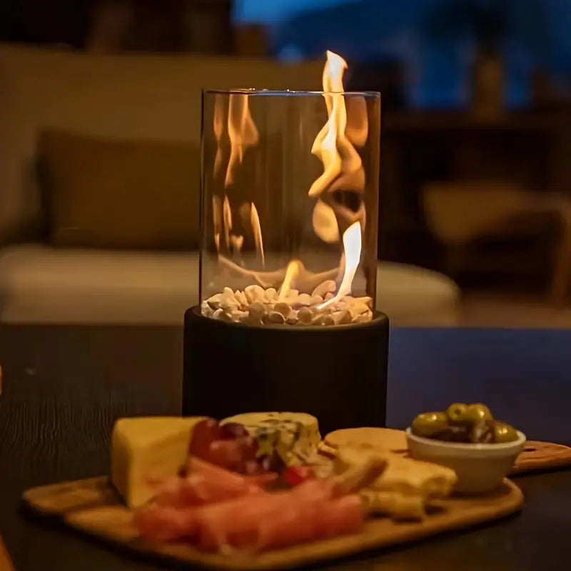 Bio-Ethanol Tafelhaard - Rond Glas - Voor Binnen & Buiten