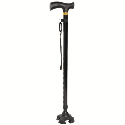 Wandelstok voor Senioren - Verstelbaar 60–98 cm - 4-Poots Antislip Voet