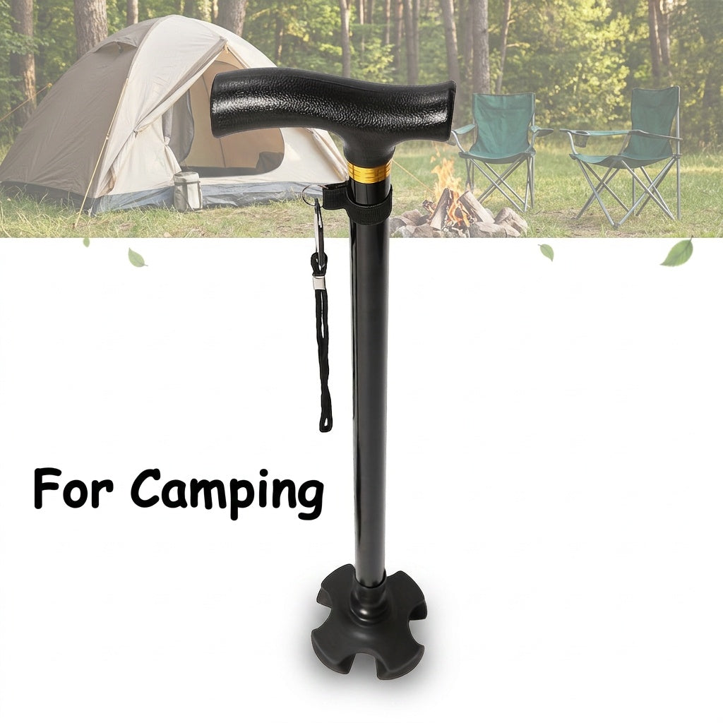 Wandelstok voor Senioren - Verstelbaar 60–98 cm - 4-Poots Antislip Voet
