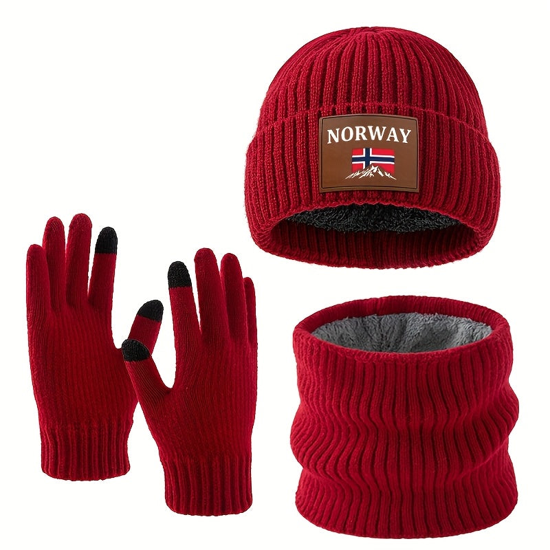 Touchscreen Handschoenen - Winterset met Muts en Nekwarmer - Fleece Voering