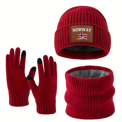 Touchscreen Handschoenen - Winterset met Muts en Nekwarmer - Fleece Voering