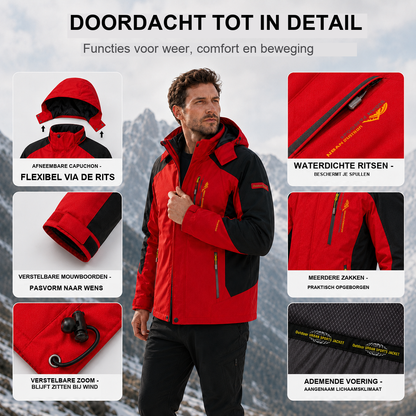 Windjack heren waterdicht en winddicht met afneembare capuchon