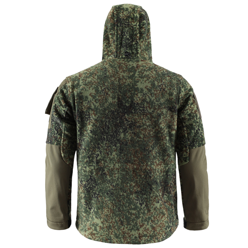 Heren fleecevest tactisch met capuchon in camouflage