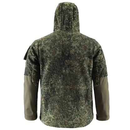 Heren fleecevest tactisch met capuchon in camouflage