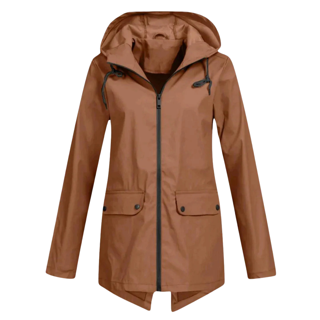 Lange Regenjas Dames Licht - Elegante Overgangsjas met Capuchon