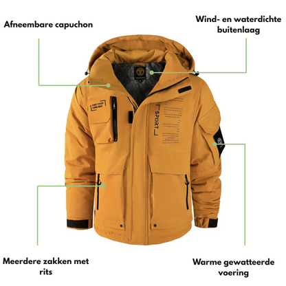 Heren Outdoor jas – Winddicht & Waterdicht – Gevoerd