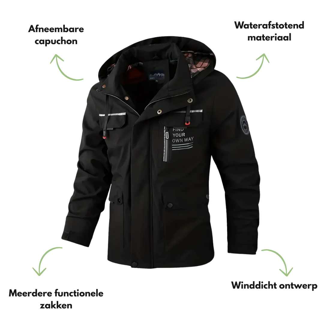 Heren Softshell Outdoor Jack – Winddicht & Waterdicht –  Herfst
