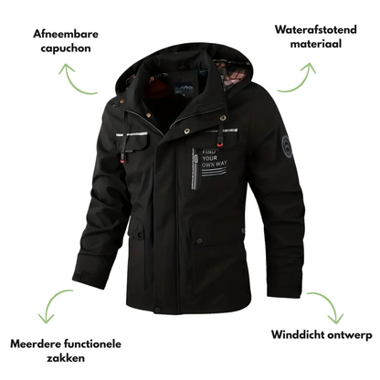 Heren Softshell Outdoor Jack – Winddicht & Waterdicht –  Herfst