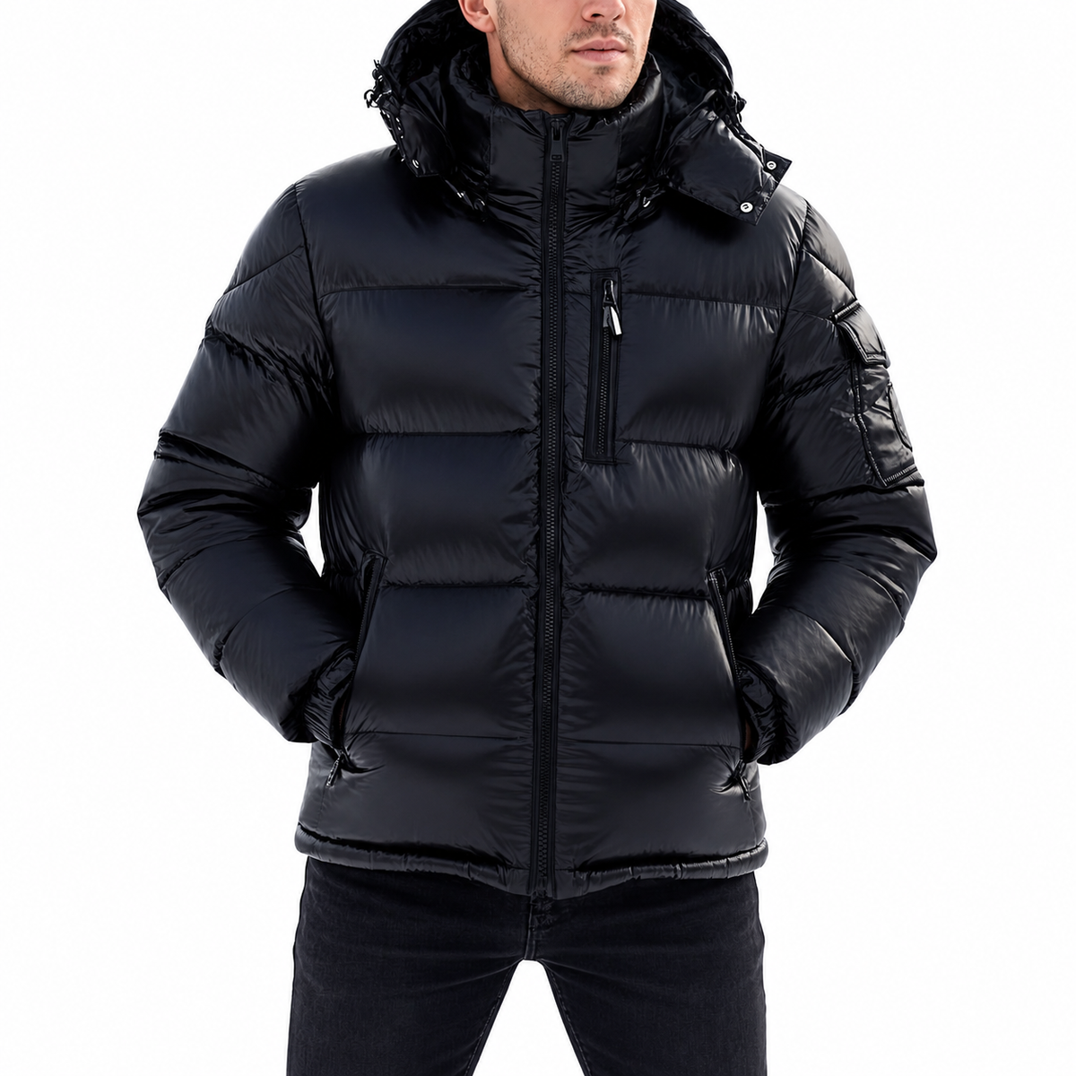 Donsjas Heren - 80% Dons - Afneembare Capuchon & Glans