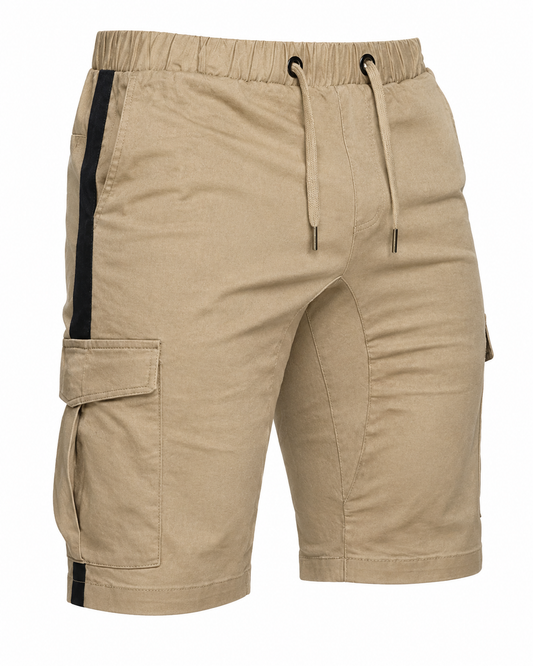 Heren Cargo Shorts Multi-Pocket - Contrast Streep Casual Outdoor - Elastische Taille