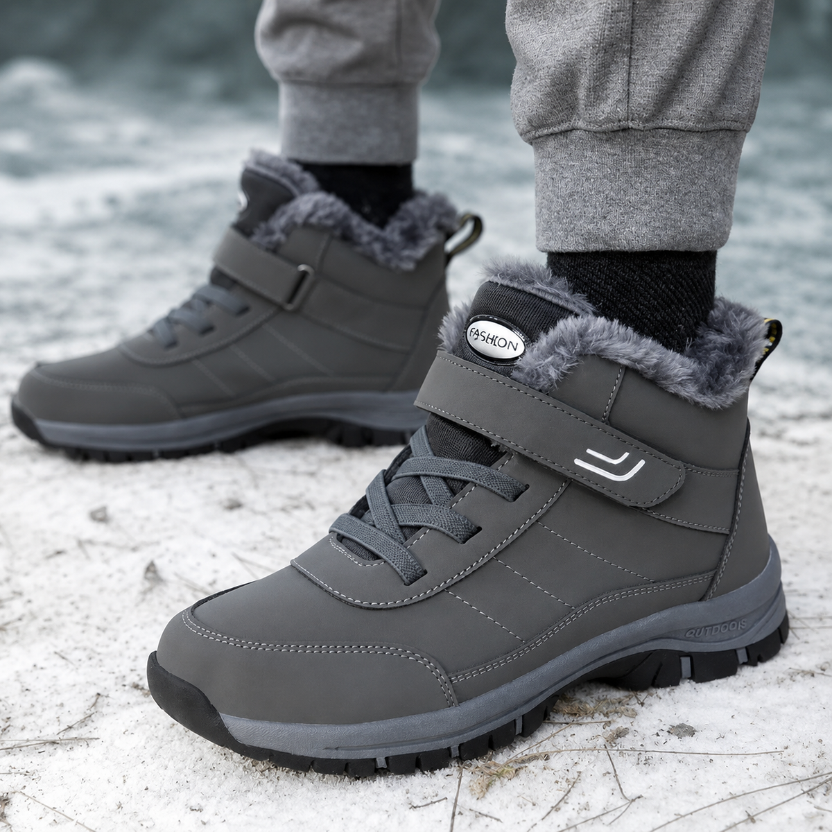 Snowboots dames met klittenbandsluiting