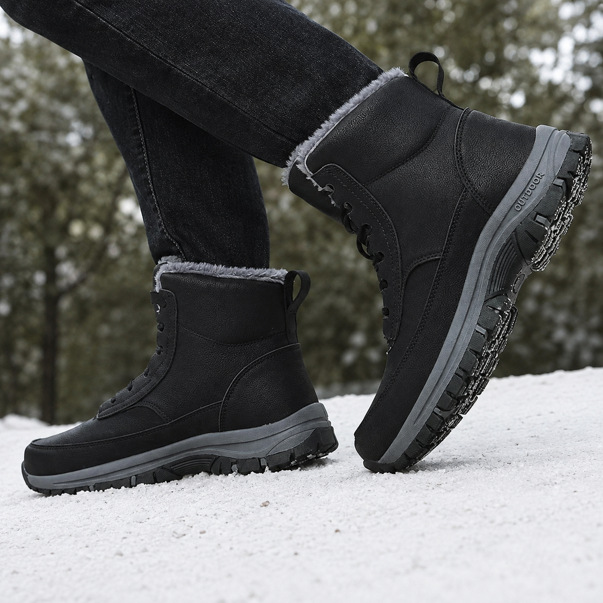 Waterdichte snowboots voor heren met high-top schacht