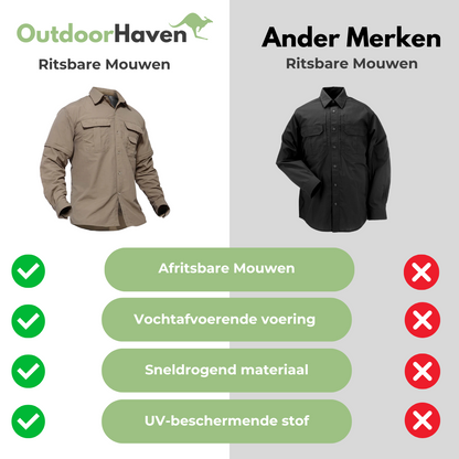 OutdoorHaven Shirt - Ritsbare Mouwen - OutdoorHavenNL