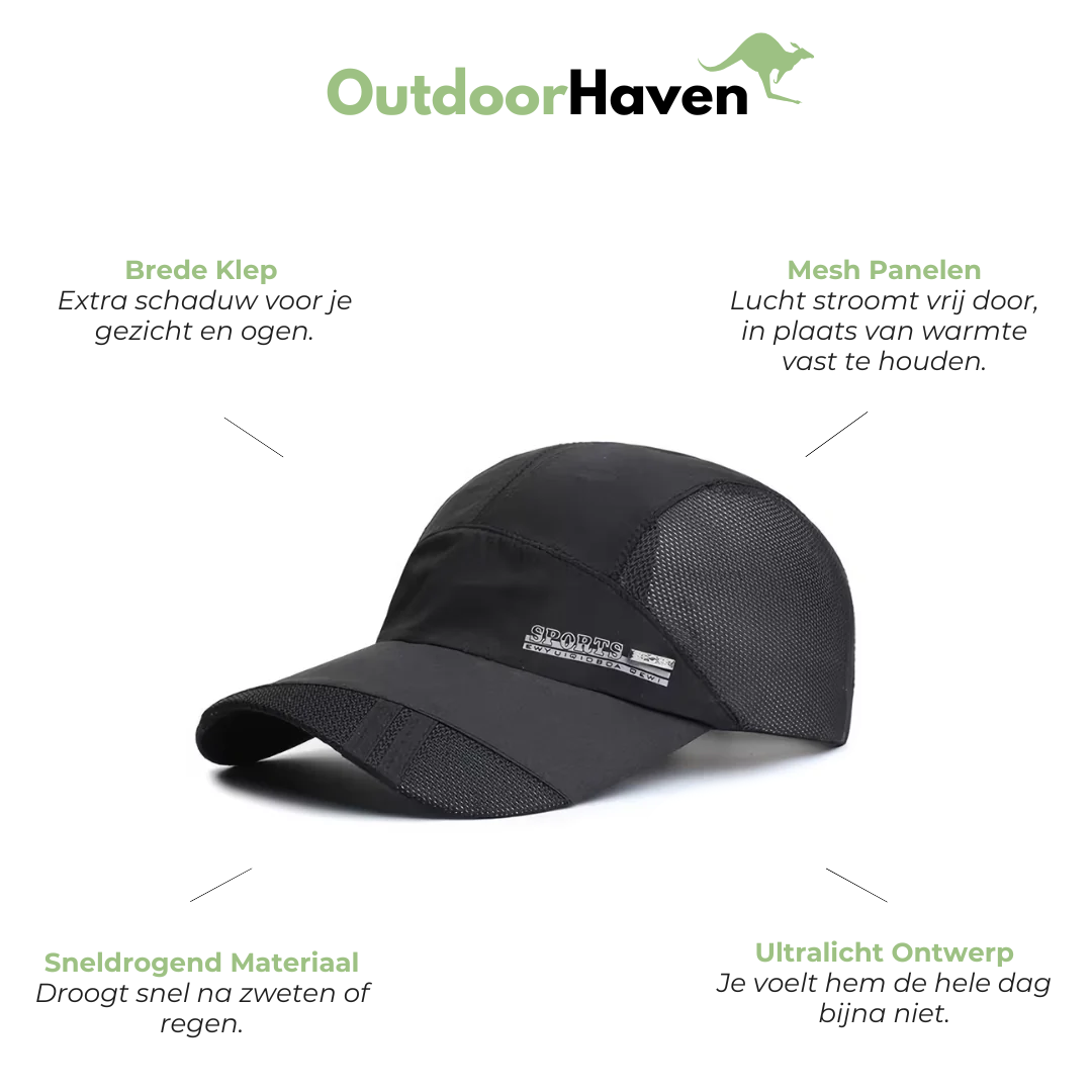 Heren Sportcap met Klep - Snel Drogend - Mesh Panelen