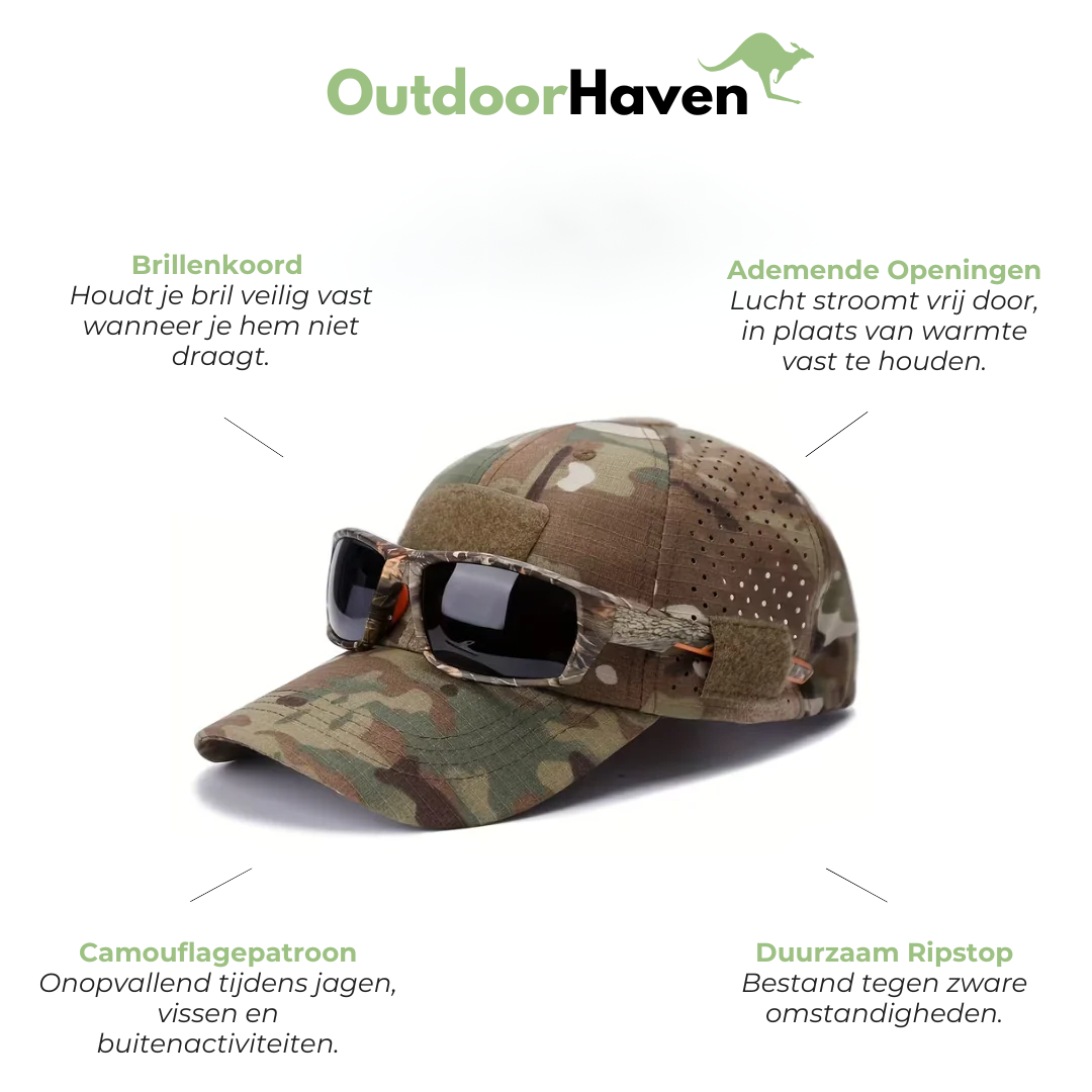 Heren Camouflage Pet - Ademend - Brillenhouder - UV-Bescherming