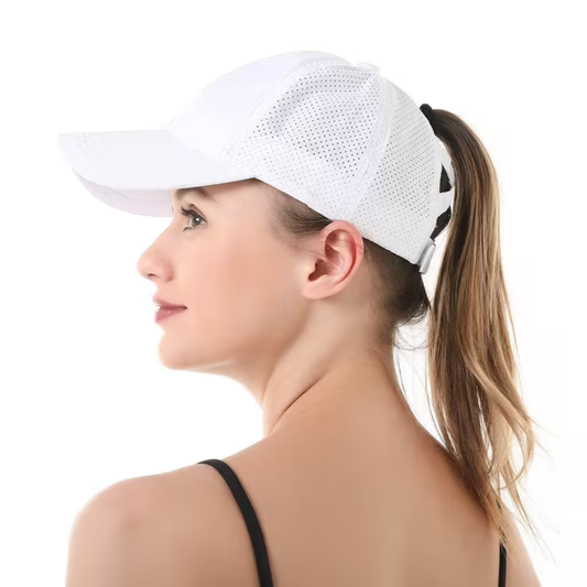 Dames Pet met Paardenstaartopening - Verstelbaar - Mesh Baseballcap