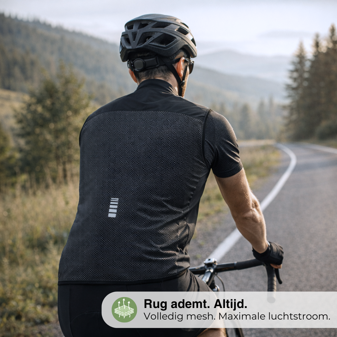Heren Fiets Vest - Windproof Mesh Rug - Ademend