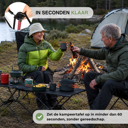 Kampeertafel Lichtgewicht Aluminium - Draagbaar - met Bekerhouders