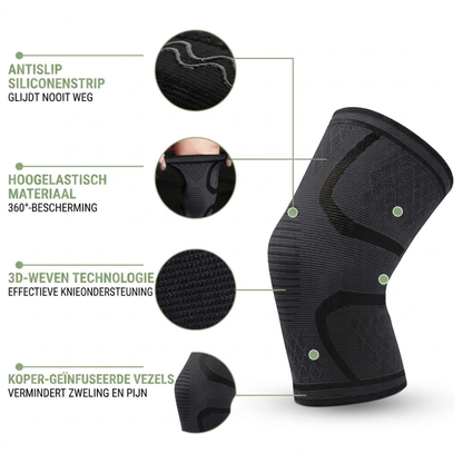 Compressiemouw voor de Knie - Kopervezels - Blijft Zitten