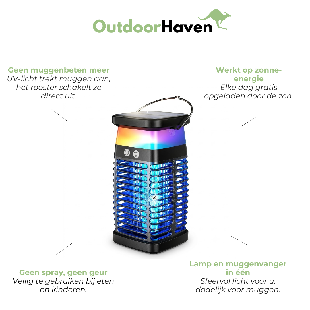 Solar Muggenlamp Terras - Insectenverdelger Elektrisch - Campinglantaarn