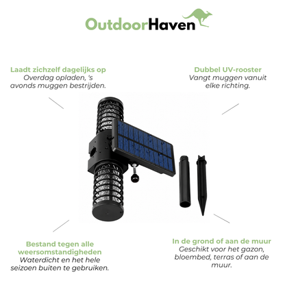 Solar Muggenlamp Buiten - Insectenverdelger Grondpen - Waterdicht UV