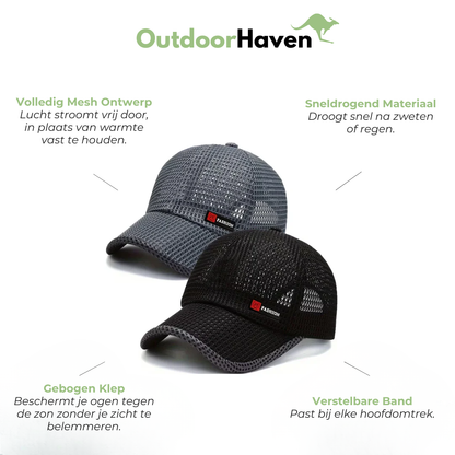 Mesh Baseballcaps 2-Pack - Snel Drogend - Verstelbaar