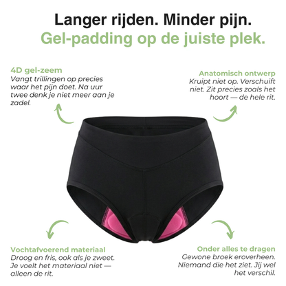 Dames Fiets Ondergoed met Padding - 4D Gel Zeem - Ademend
