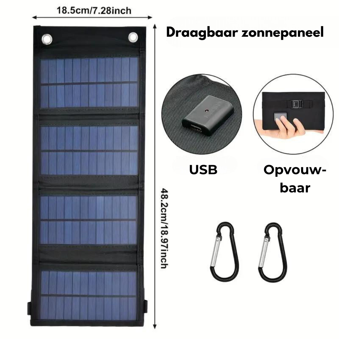 Opvouwbaar Zonnepaneel - 1 USB Poort - OutdoorHavenNL