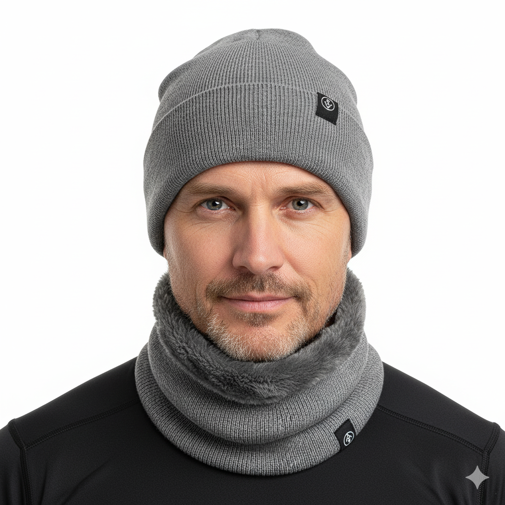 Wintermuts – Warme Sjaal – Gevoerde Gebreide Set