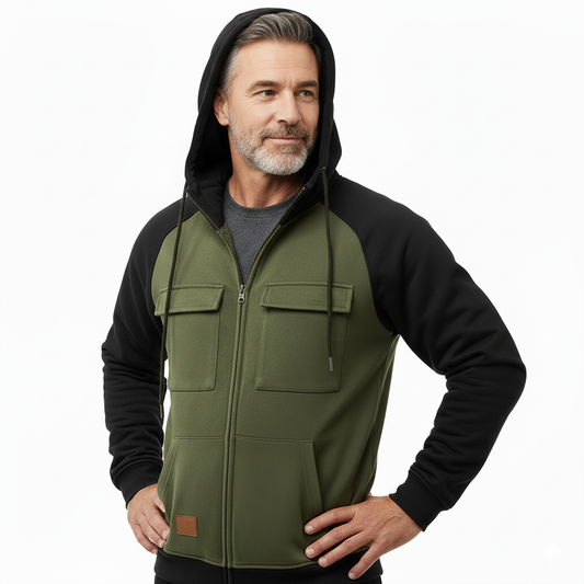 Fleece Jas – Gevoerde Hoodie – Heren Warm