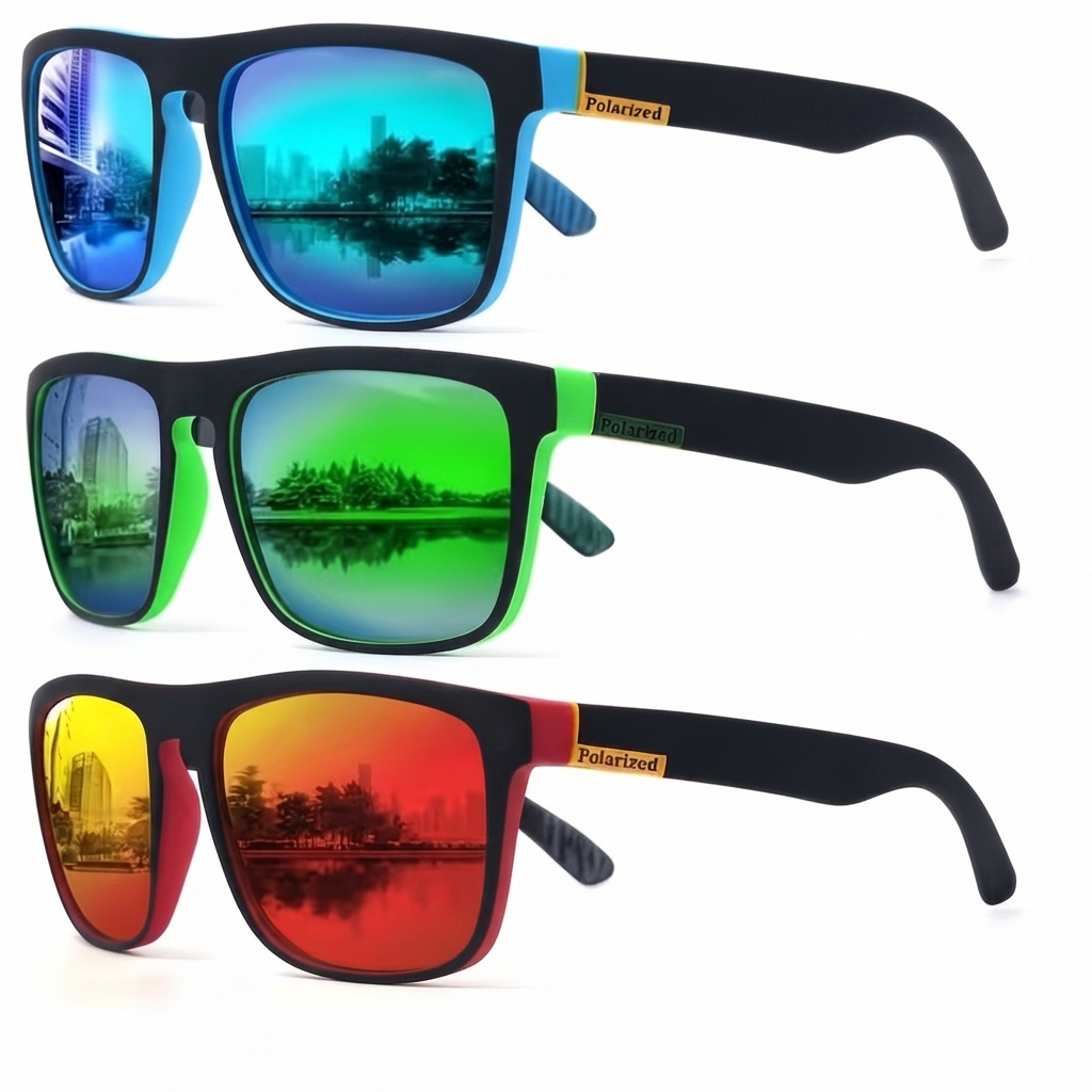 Gepolariseerde Zonnebril 3-Pack - Vierkant Montuur - UV-filter