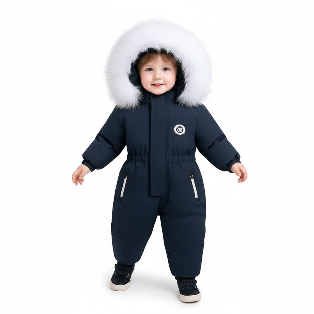 Baby Winter Romper – Geschikt tot -30°C – met Capuchon & Imitatiebont
